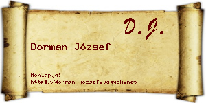 Dorman József névjegykártya